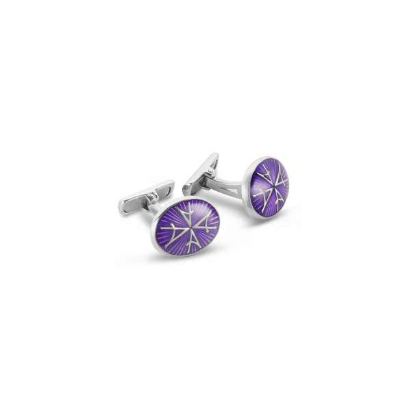asprey Vintage 'A' Cufflinks in Sterling Silver & Enamel