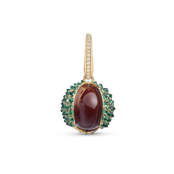 asprey Woodland Conker Charm in Enamelled 18ct Yellow Gold with Tsavorites