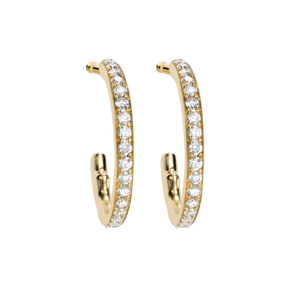asprey Woodland Hoop Earrings in 18ct Yellow Gold with Diamonds