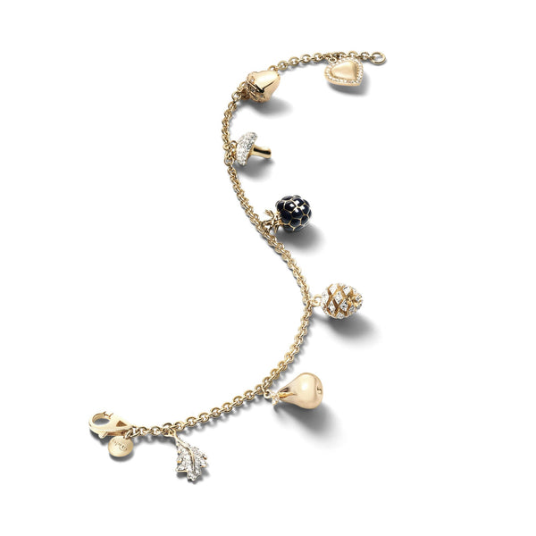 Asprey Woodland Mini Charm Bracelet In 18ct Yellow Gold