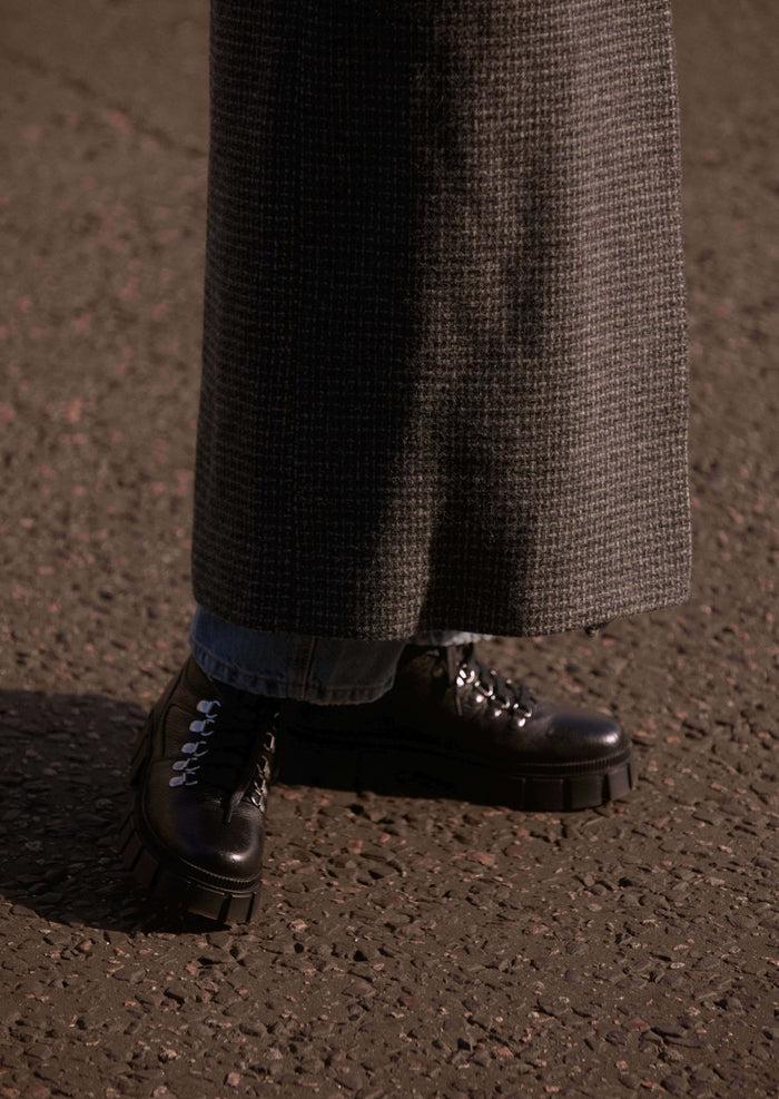 Asra Borage Black Lace Up Boot