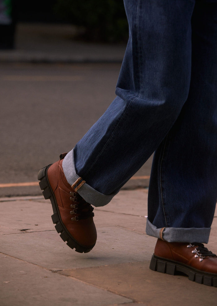 asra Borage Rich Tan Lace Up Boot