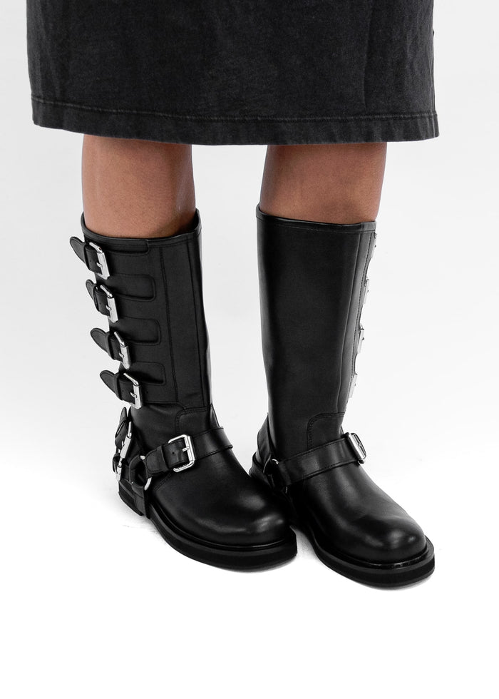 Asra Cantaloupe - Black Buckle Boot