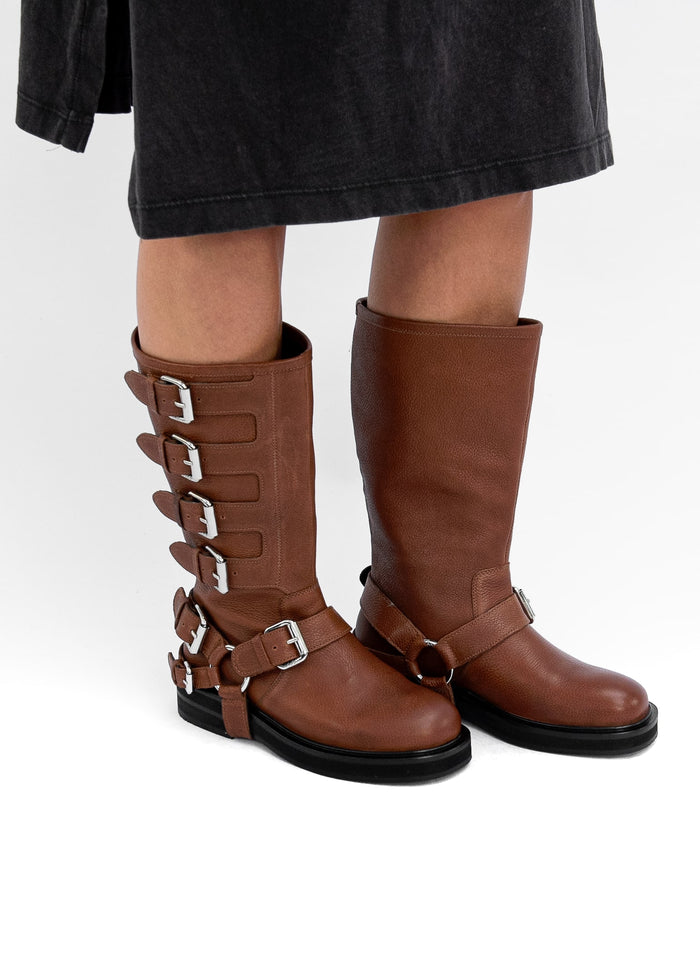 Asra Cantaloupe - Rich Tan Buckle Boot