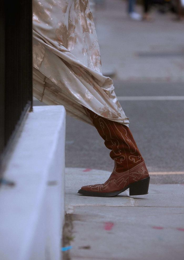 Asra Kaja Rich Tan Western Boot