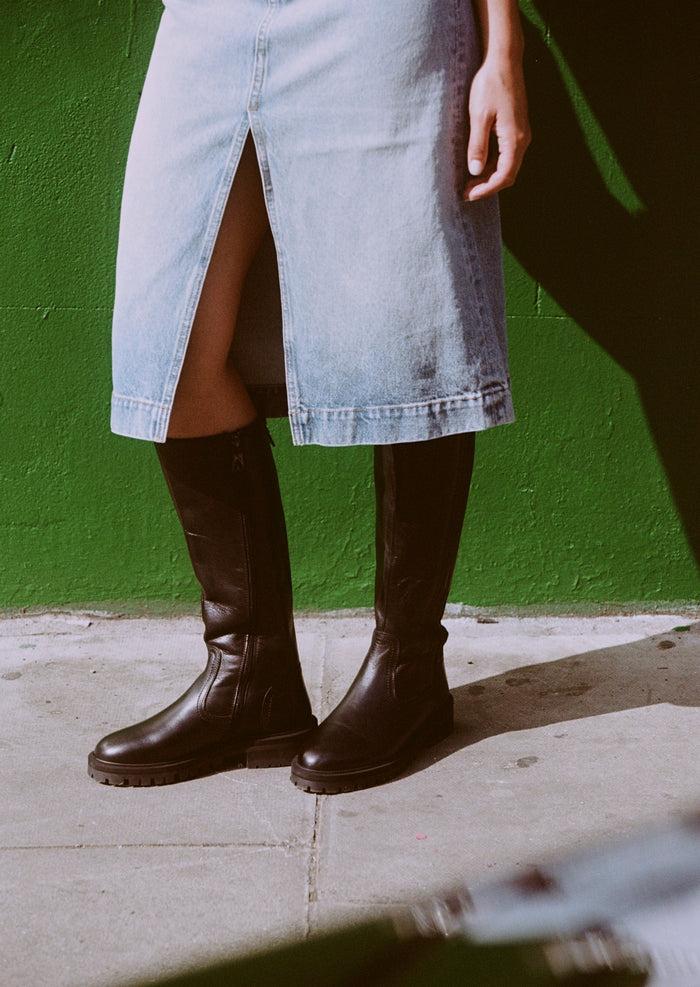 asra Kale Black Riding Boot