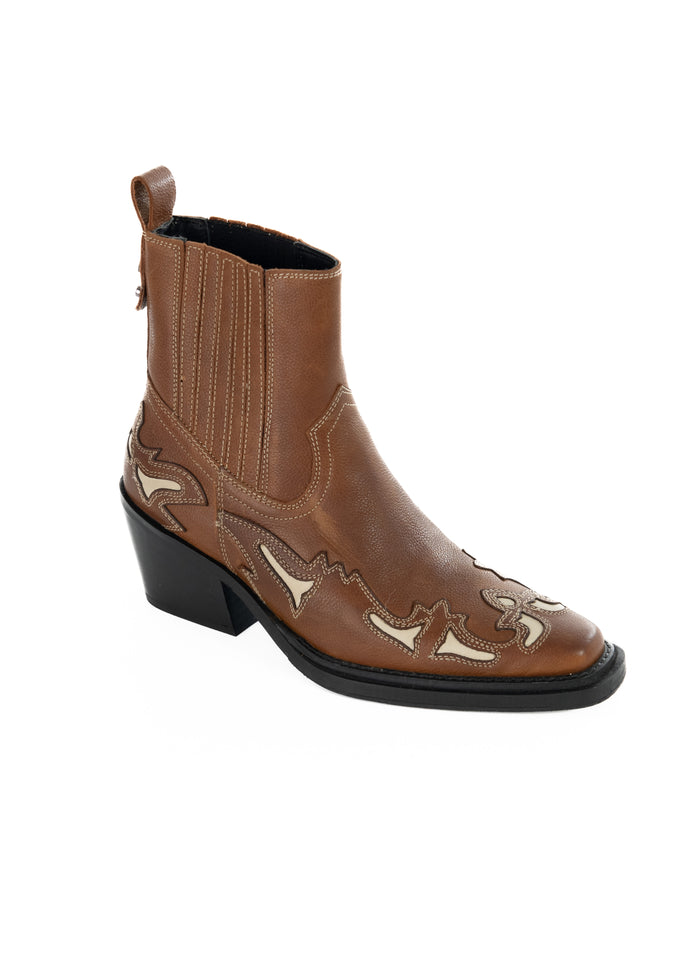 Asra MARVELO - Brown Leather Western Boots
