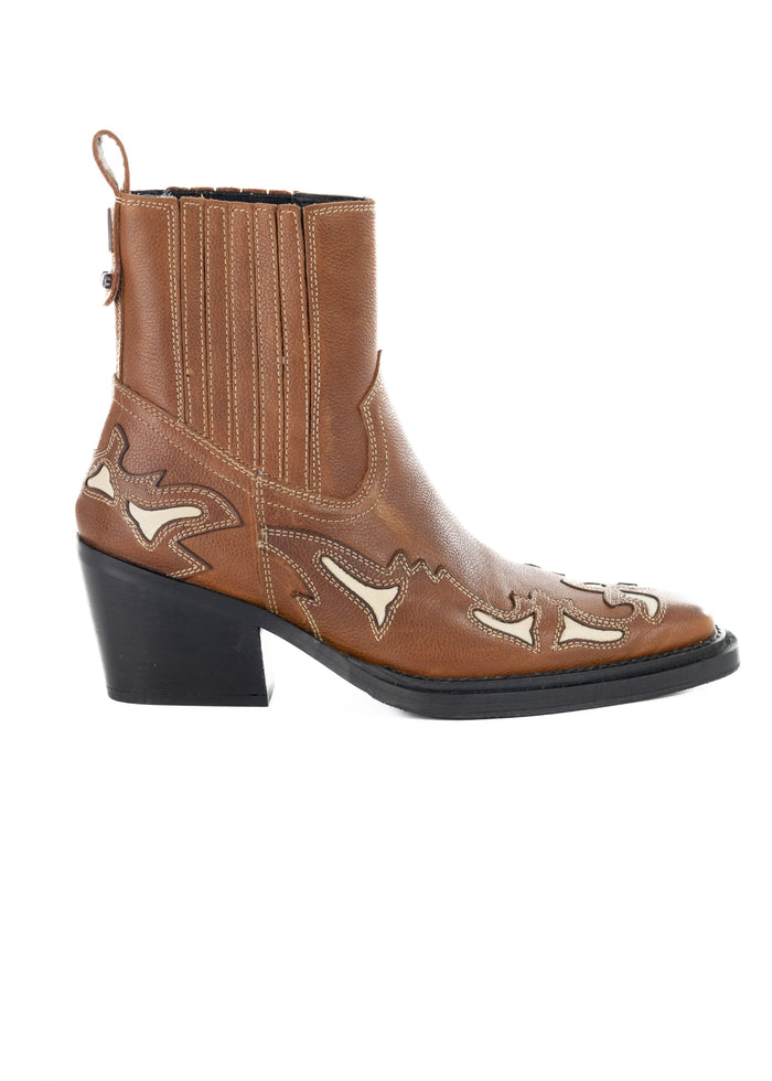 asra MARVELO - Brown Leather Western Boots