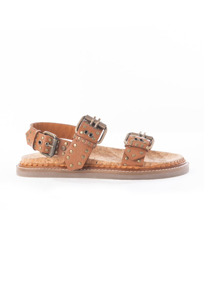 asra Mia - Rich Tan Leather Sandal