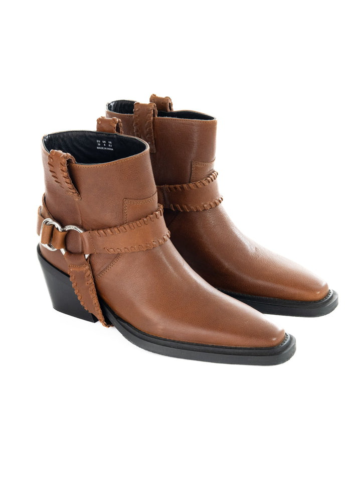 Asra MINT - Brown Leather Ankle Boot