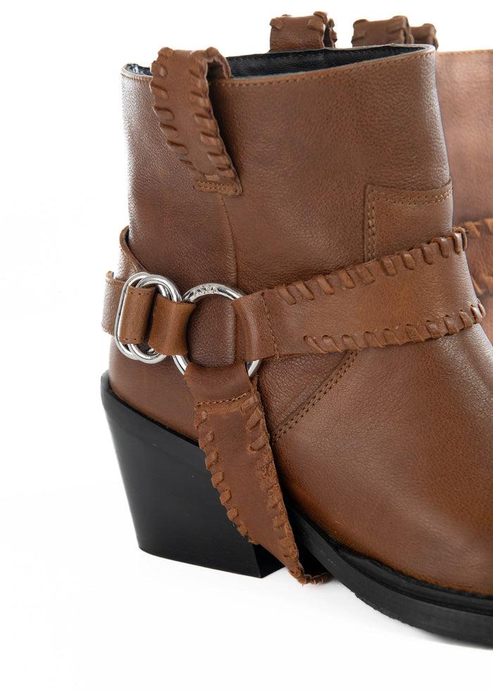 Asra MINT - Brown Leather Ankle Boot