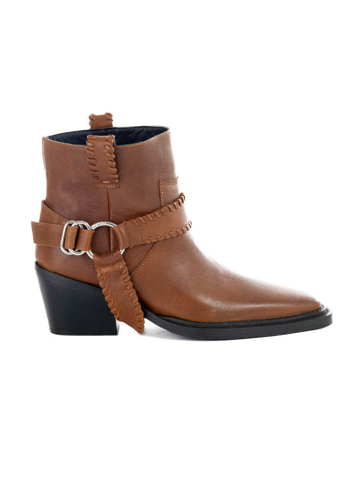 asra MINT - Brown Leather Ankle Boot
