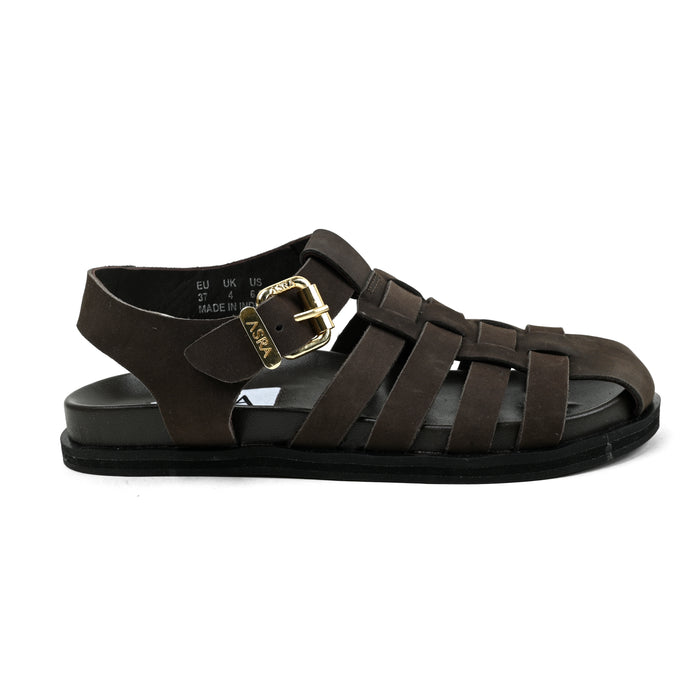 Asra NALA - Chocolate Brown Leather Fisherman Sandal