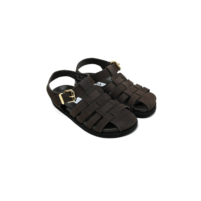 asra NALA - Chocolate Brown Leather Fisherman Sandal