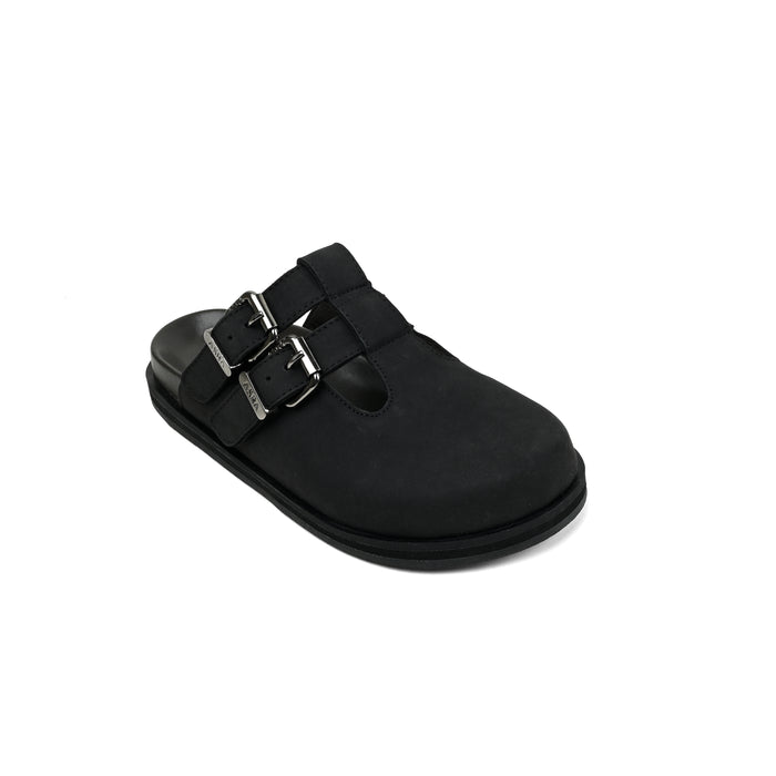 Asra NEPTUNE - Black Leather Clog