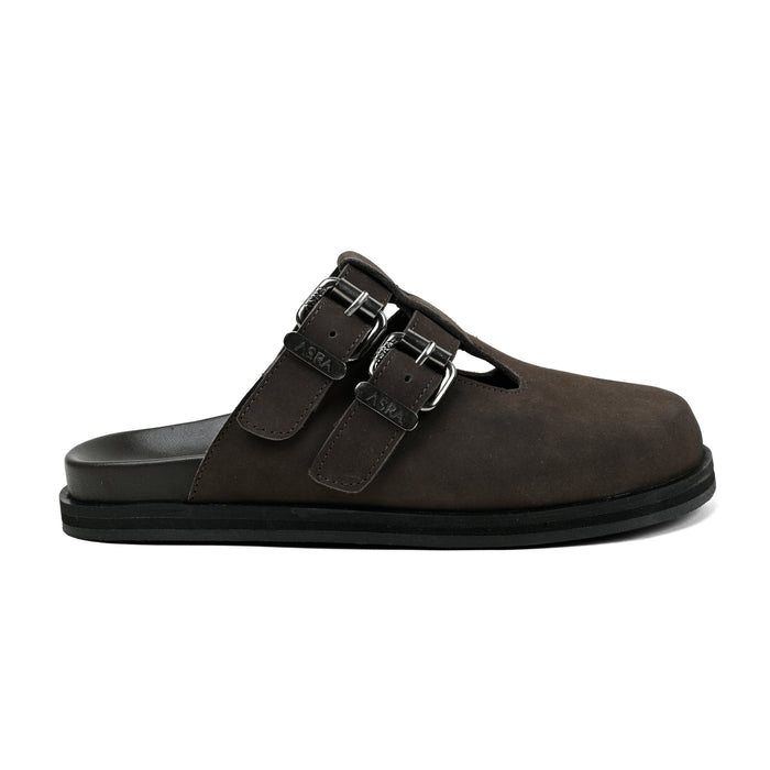 Asra NEPTUNE - Dark Brown Leather Clog
