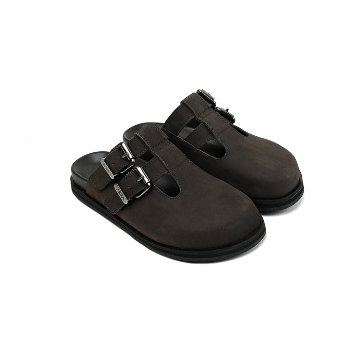 asra NEPTUNE - Dark Brown Leather Clog