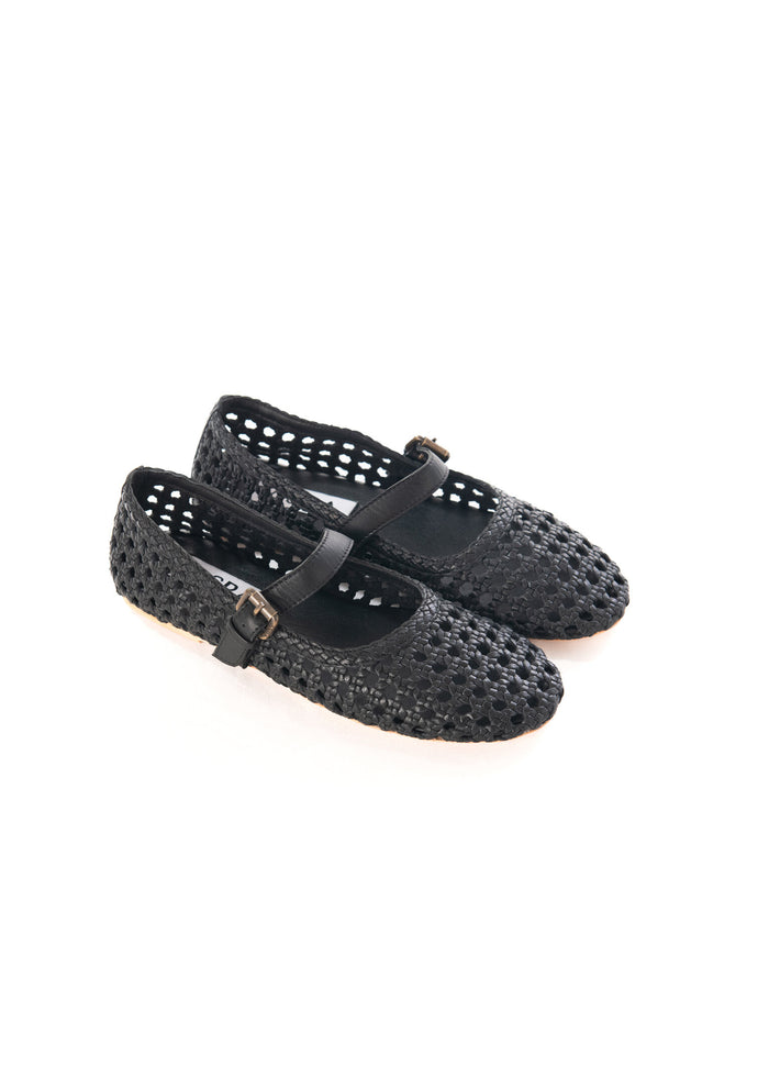 Asra Neve - Black Leather Ballet Flats