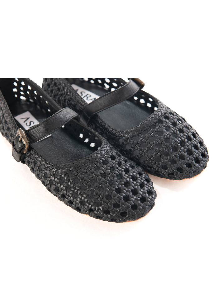 Asra Neve - Black Leather Ballet Flats