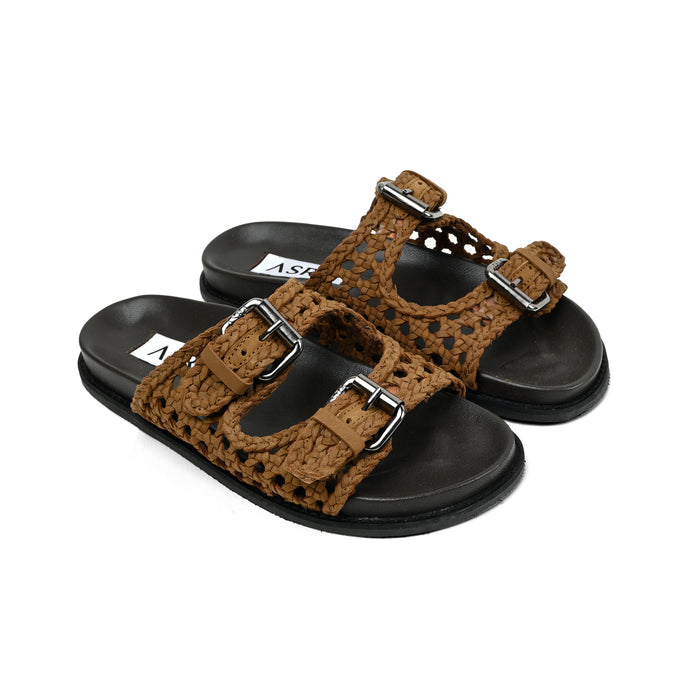 asra NIA - Brown Leather Sandal