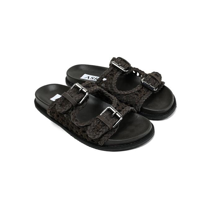 asra NIA - Chocolate Brown Leather Sandal