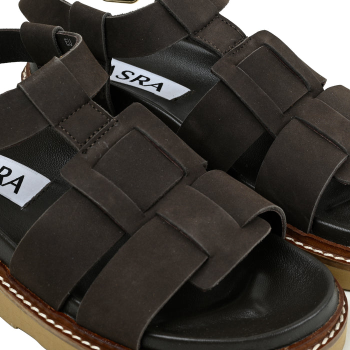 Asra NICO - Chocolate Brown Leather Sandal