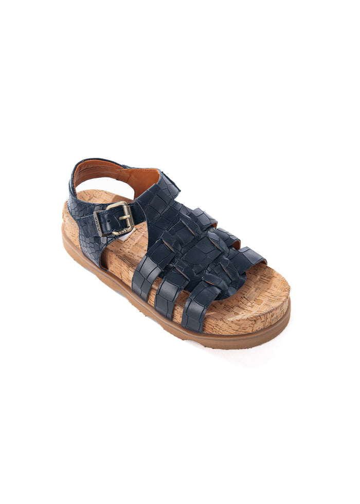 Asra Paxon - Navy Leather Sandals