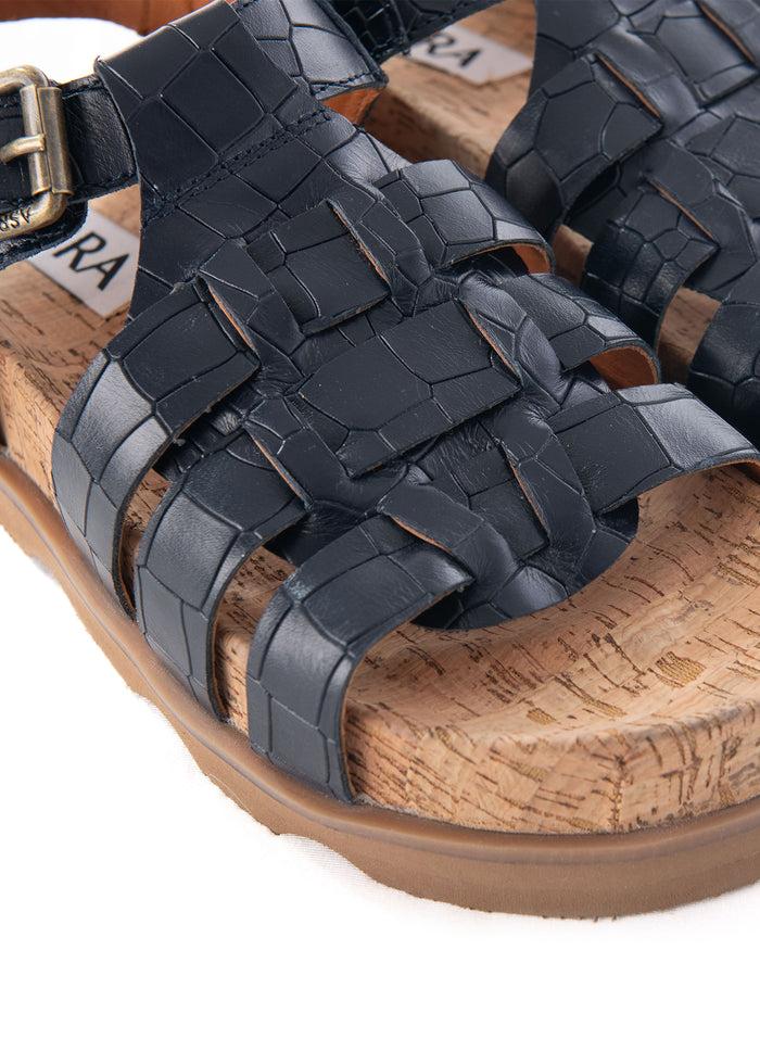 Asra Paxon - Navy Leather Sandals
