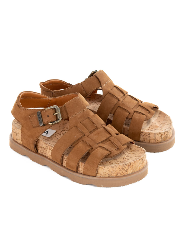 Asra Paxon - Rich Tan Leather Sandals