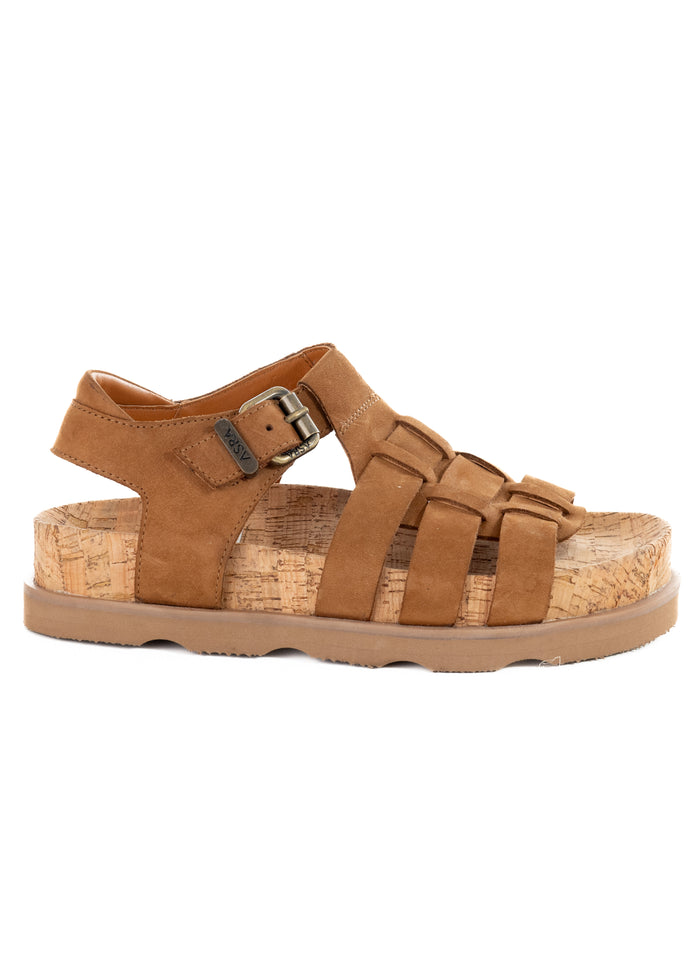 asra Paxon - Rich Tan Leather Sandals