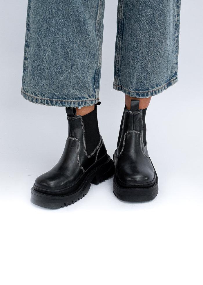 Asra Rene Black Chelsea Boot