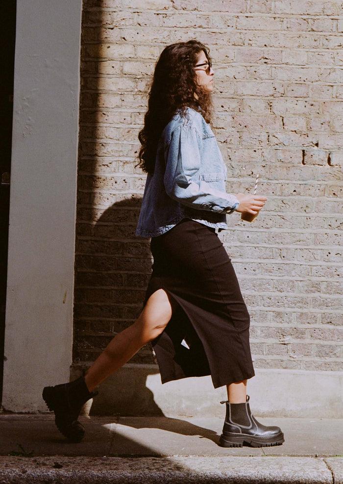 Asra Rene Black Chelsea Boot