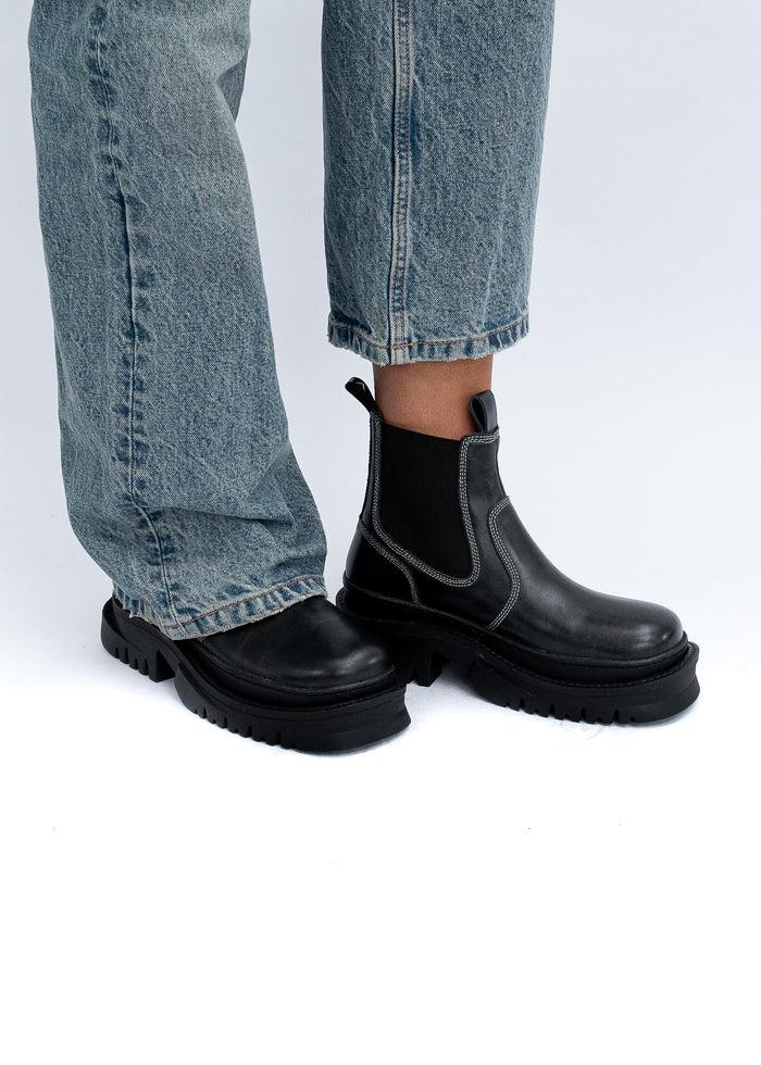 Asra Rene Black Chelsea Boot