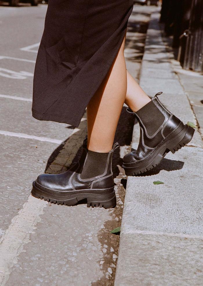 asra Rene Black Chelsea Boot