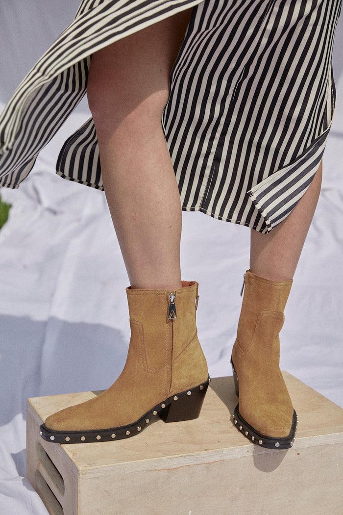 Asra Tia - Suede Tan Leather Boots