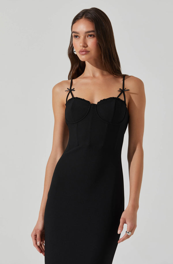 Astr The Label Adana Bow Detail Bustier Dress