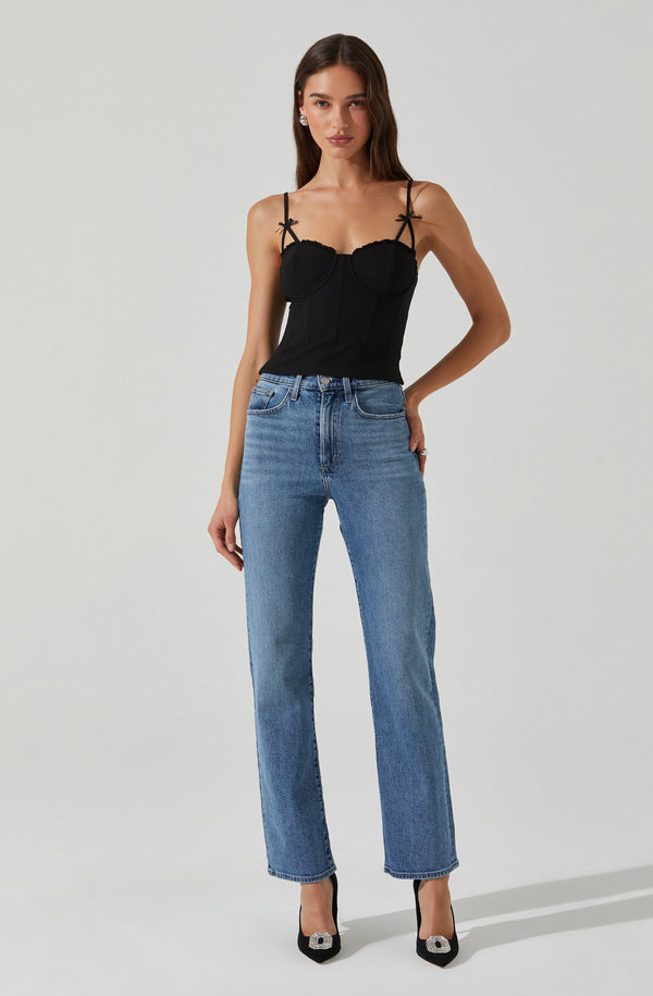 Astr The Label Adana Bow Detail Bustier Top