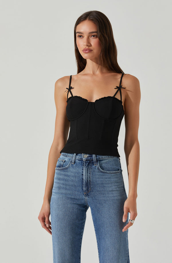 Astr The Label Adana Bow Detail Bustier Top