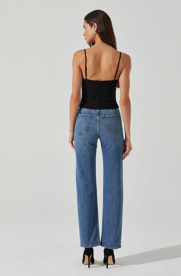 Astr The Label Adana Bow Detail Bustier Top