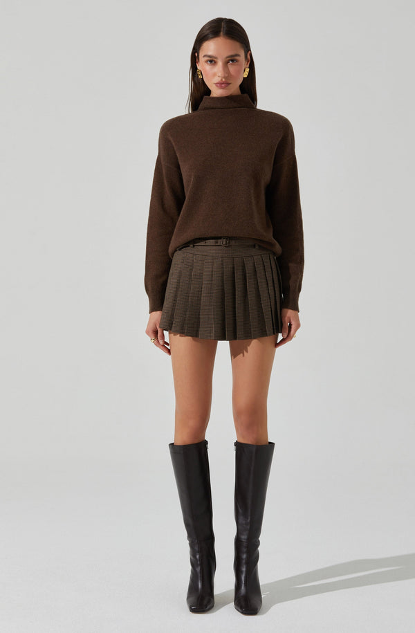 Astr The Label Adley Mock Neck Wool Sweater