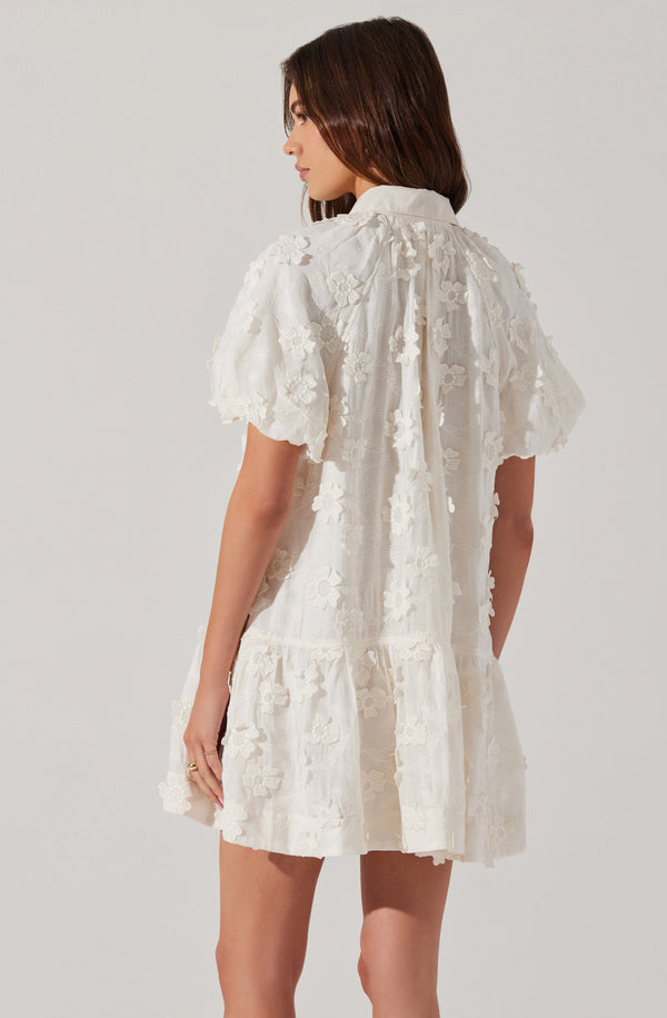 Astr The Label Aihara Floral Appliqué Dress