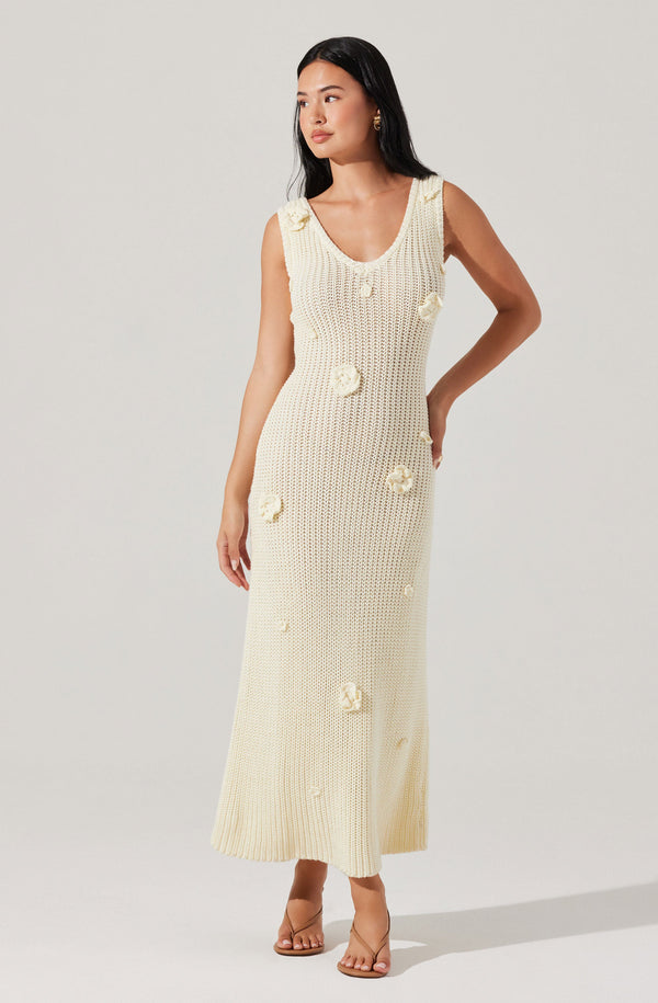 astr the label Ainhoa 3D Floral Sweater Dress