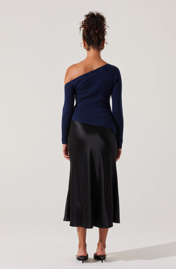 Astr The Label Aldari Off Shoulder Ribbed Sweater