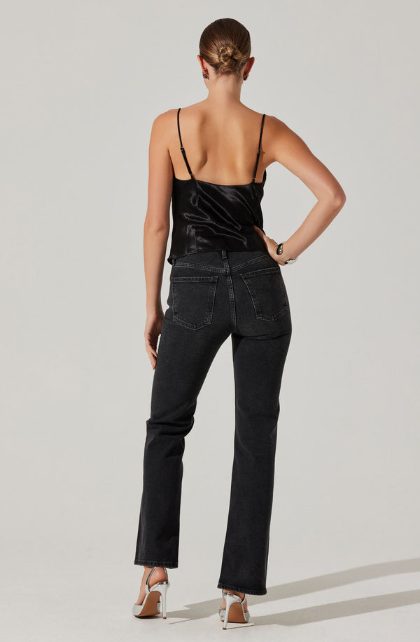 Astr The Label Alithea Draped Satin Top