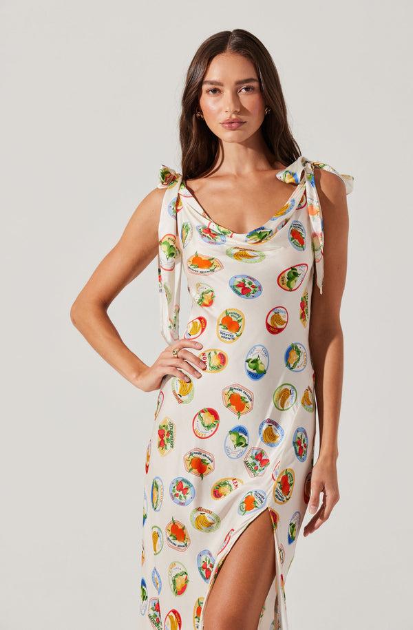 Astr The Label Allexina Satin Cowl Neck Midi Dress