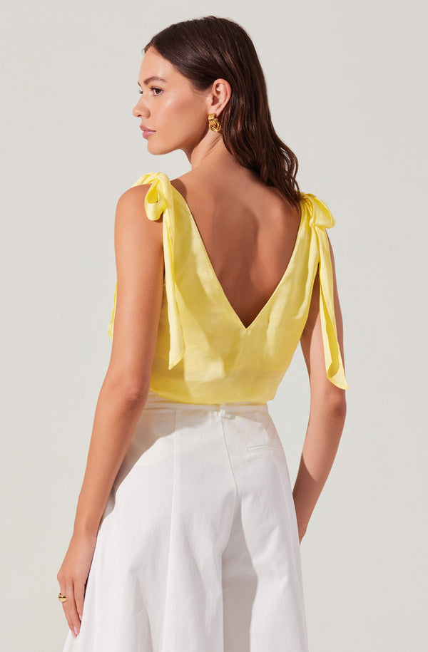 Astr The Label Allexina Satin Cowl Neck Top