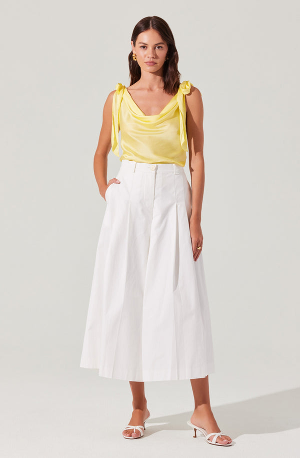 Astr The Label Allexina Satin Cowl Neck Top