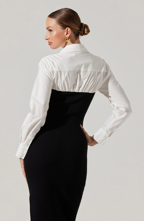 Astr The Label Allyn Contrast Midi Sweater Dress