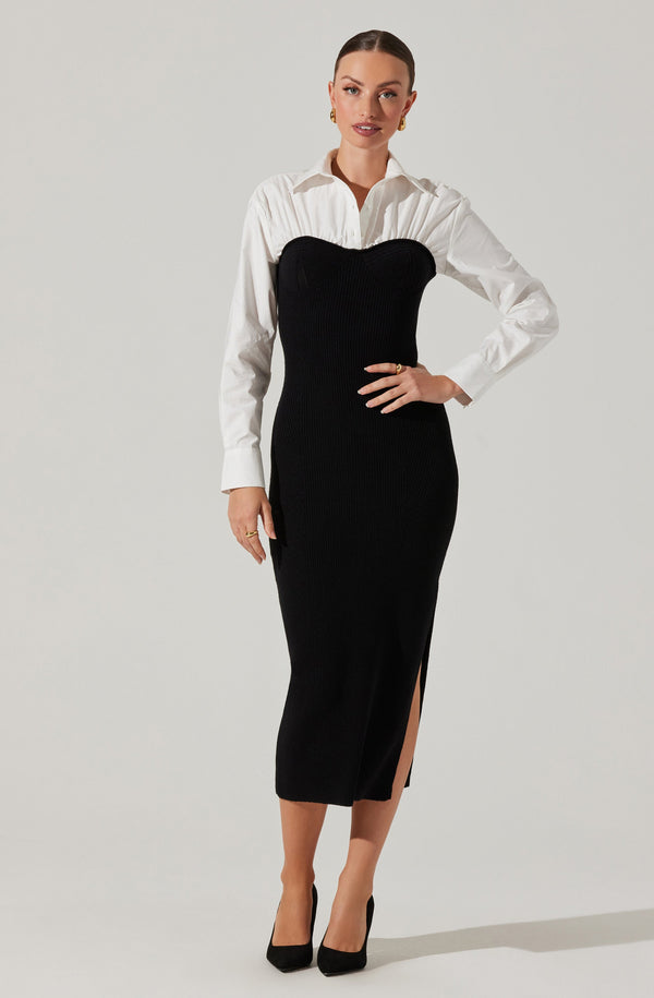 astr the label Allyn Contrast Midi Sweater Dress