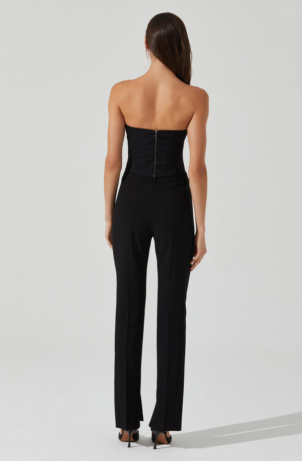 Astr The Label Amell Strapless Rhinestone Trim Top